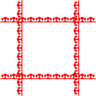 红色中式花纹边框图案