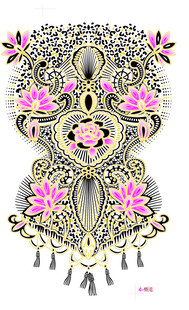 精美中式花卉刺绣图案