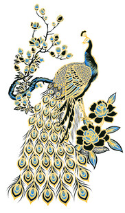 精美刺绣孔雀图案装饰