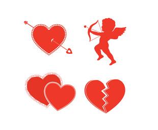 丘比特与爱心图案