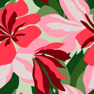 粉色花卉图案设计素材