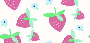 草莓花卉图案无缝背景