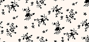 黑白花卉图案