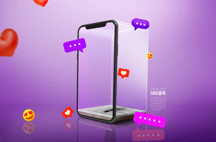 浪漫紫色系手机互动场景