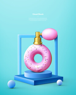 甜甜圈造型香水瓶展示