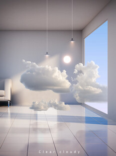 室内悬浮云朵创意装饰