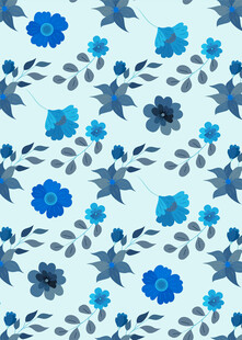 蓝白花卉图案背景