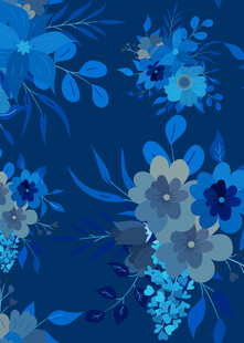 蓝色花卉图案背景