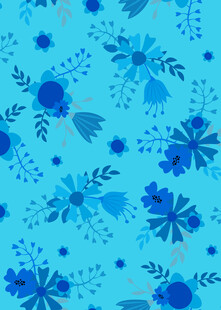 蓝色花卉图案背景