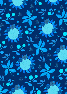 蓝色花卉图案背景纹理