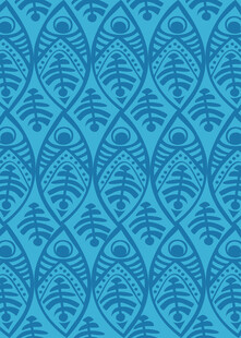 蓝色叶形花纹装饰图案