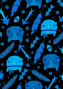 蓝色部落风图案背景纹理