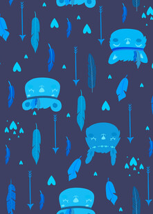 蓝色梦幻水母图案背景