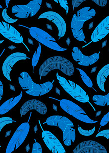 蓝色羽毛图案背景设计