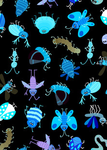 海洋生物图案背景插画