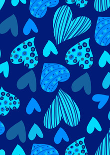 蓝色爱心图案背景纹理