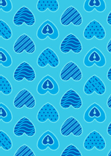 蓝色心形云朵图案背景