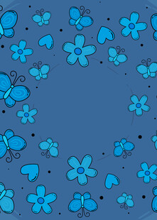 蓝色蝴蝶图案背景