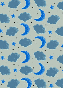 星空月亮云朵图案背景