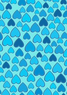 蓝色心形图案背景纹理