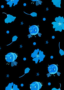 蓝色花卉图案背景纹理