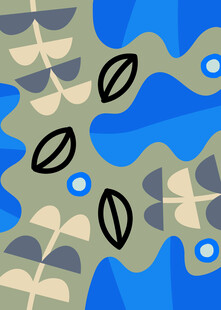 抽象几何植物图案背景