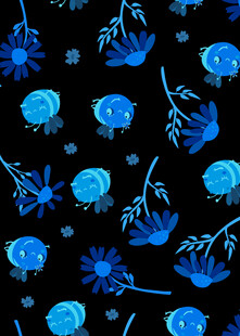 蓝色梦幻水母图案背景