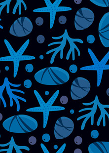 海洋元素无缝图案背景