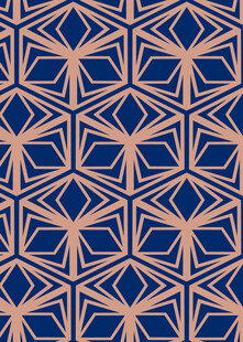 几何蓝金交织花纹图案