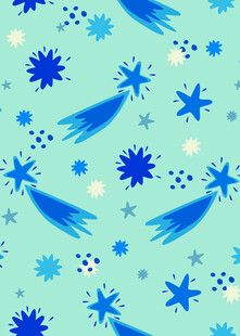 蓝色梦幻星星图案背景