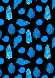 蓝色树叶图案背景纹理