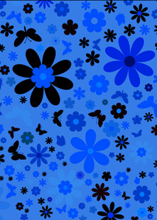 蓝色花朵图案背景