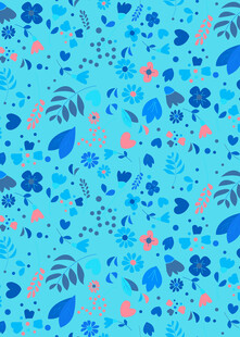 蓝色花卉图案背景