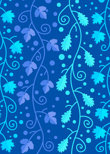蓝色梦幻藤蔓花纹背景图