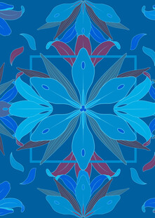 蓝色几何花纹装饰图案