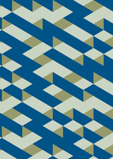 蓝黄几何立体图案背景