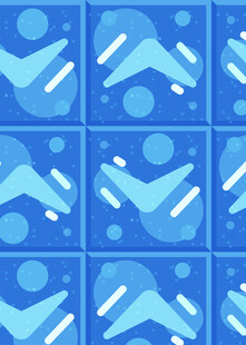 蓝色几何图案无缝背景设计