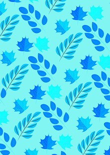 蓝绿花卉图案背景
