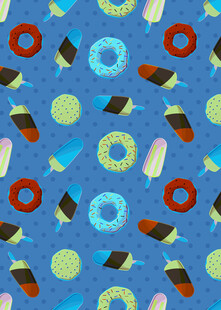 多彩甜点图案背景