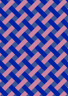 蓝粉交错几何编织图案