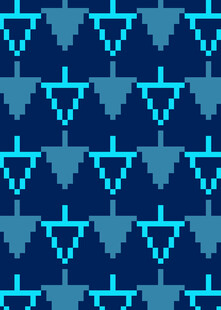 蓝色几何图案像素风背景