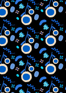 蓝白音符图案背景