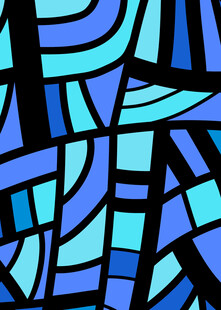 蓝调抽象几何图案艺术
