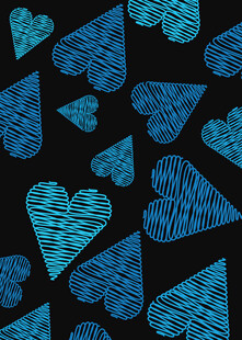 蓝色爱心几何图案背景