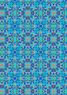 蓝绿交织几何花纹图案