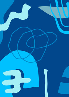 抽象蓝色几何图形艺术画面