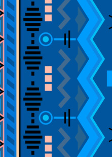 几何图案民族风蓝色背景