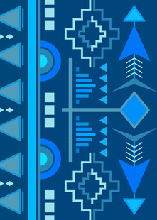 蓝色几何图案民族风背景