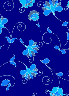 蓝色花卉图案背景