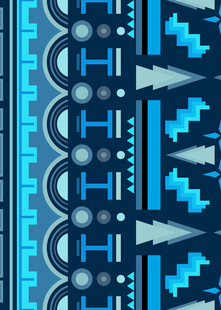 蓝调几何图案民族风纹理